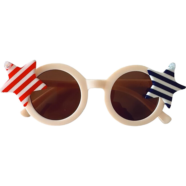 Cool Stripes Alina Round Sunnies, Red & Blue