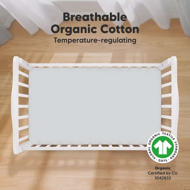 Soothe Fitted Crib Sheet, Hazy Blue (Pack of 2) - Crib Sheets - 2