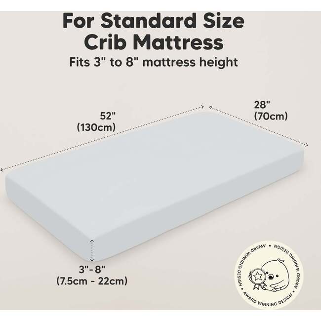 Soothe Fitted Crib Sheet, Hazy Blue (Pack of 2) - Crib Sheets - 3