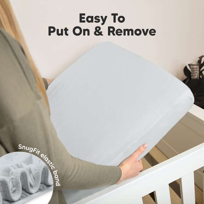 Soothe Fitted Crib Sheet, Hazy Blue (Pack of 2) - Crib Sheets - 6