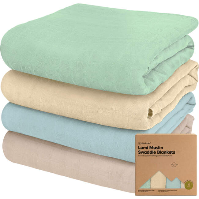 Lumi Muslin Swaddle Blankets, Mirage