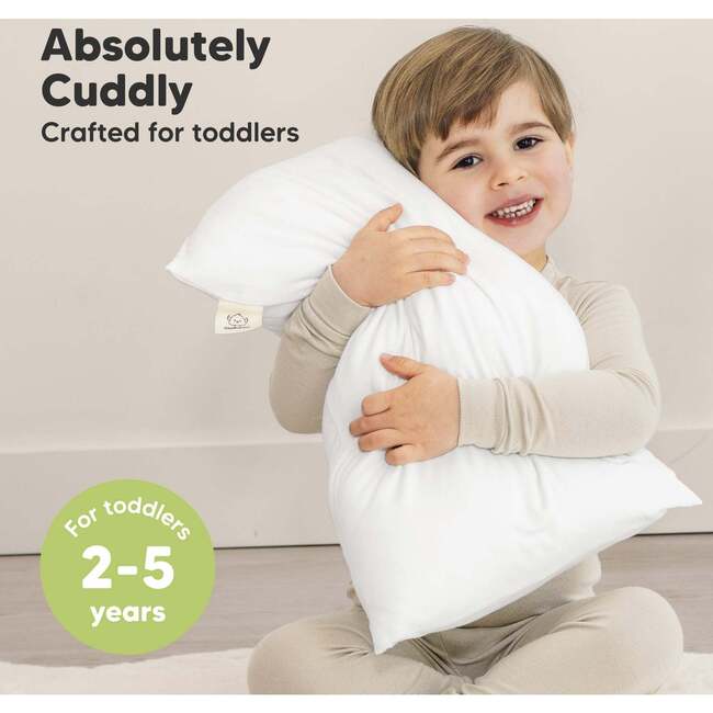 Kids' Cuddly Pillow with Pillowcase 13x18, Soft White - Pillows - 2