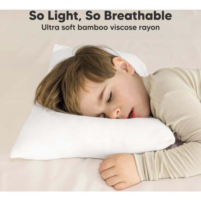 Kids' Cuddly Pillow with Pillowcase 13x18, Soft White - Pillows - 3