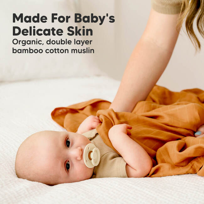 Lumi Muslin Swaddle Blankets, Spice - Swaddles - 4