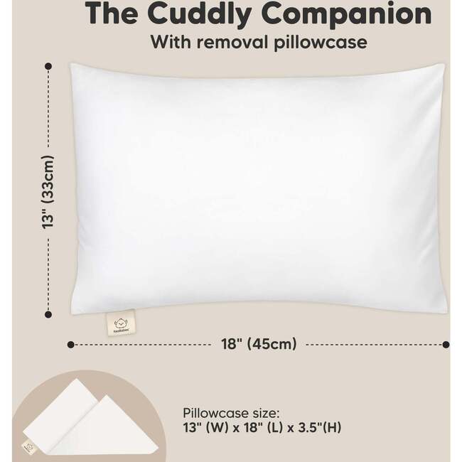 Kids' Cuddly Pillow with Pillowcase 13x18, Soft White - Pillows - 4