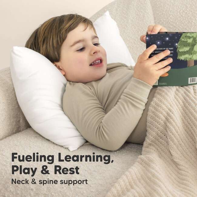 Kids' Cuddly Pillow with Pillowcase 13x18, Soft White - Pillows - 6