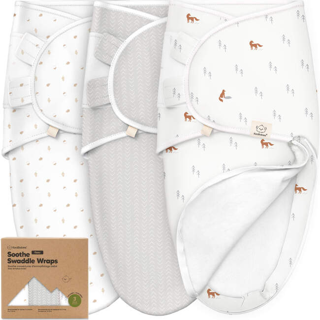 Baby soothe Zippy Swaddle Sleep Sack Newborn, Forest (Pack of 3)