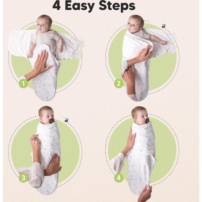 Baby soothe Zippy Swaddle Sleep Sack Newborn, Aspire (Pack of 3) - Swaddles - 6