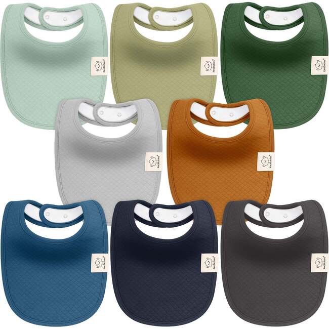 Baby Quin Drooling Teething Bibs, Hunter (Pack of 8) - Bibs - 1