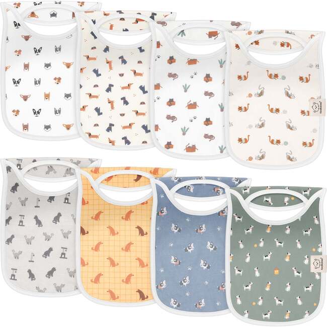 Baby Hallo Drool Bibs, Pets & Paws (Pack of 8)