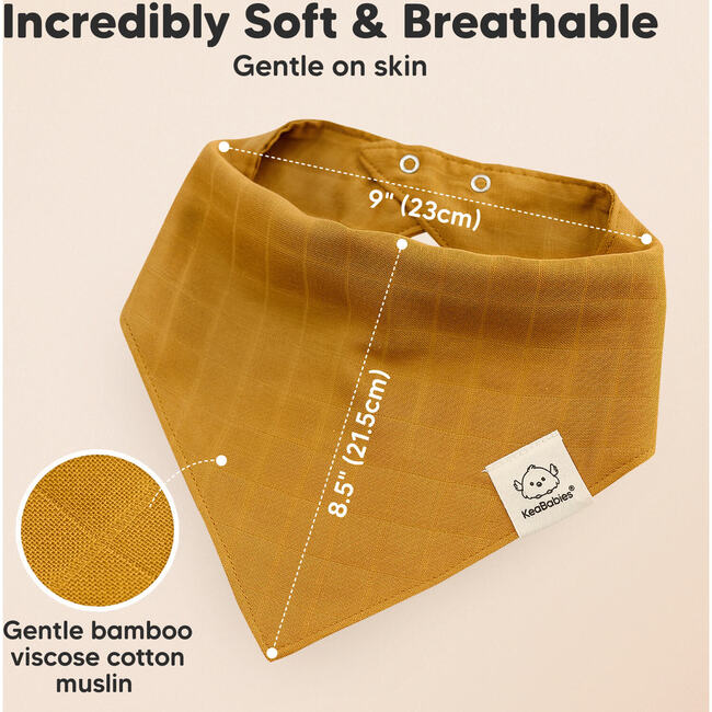 Baby Lumi Muslin Bandana Drool Bibs, Spice (Pack of 8) - Bibs - 3