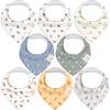 Baby Organic Bandana Drool Bibs, Pets & Paws (Pack of 8) - Bibs - 1 - thumbnail