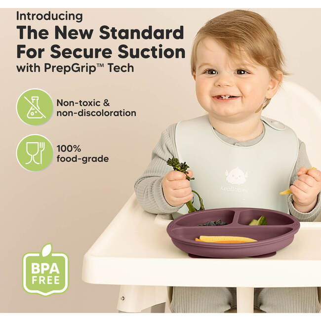 Baby BPA-Free Prep Silicone Suction Plate, Rocky (Pack of 3) - Food Storage - 2