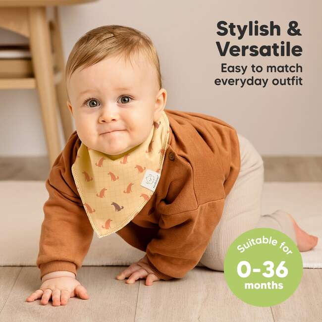 Baby Organic Bandana Drool Bibs, Pets & Paws (Pack of 8) - Bibs - 4