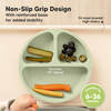 Baby BPA-Free Prep Silicone Suction Plate, Sage (Pack of 3) - Food Storage - 4