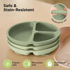 Baby BPA-Free Prep Silicone Suction Plate, Sage (Pack of 3) - Food Storage - 5