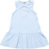 Custom Embroidered Girl Polo Dress, Light Blue - Dresses - 1 - thumbnail