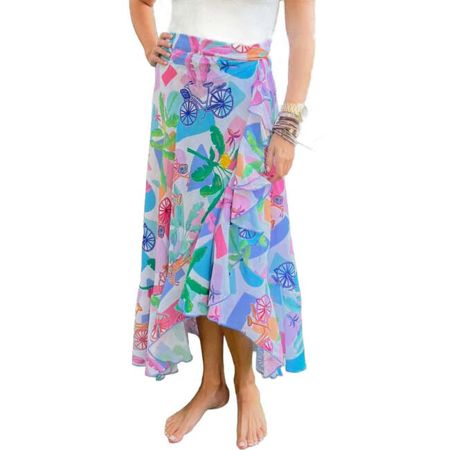 Women's Cover-Up Ruffle Hem Wrap Skirt, Puerto Viejo