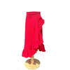 Girls Cover-Up Ruffle Hem Wrap Skirt, Red - Skirts - 1 - thumbnail