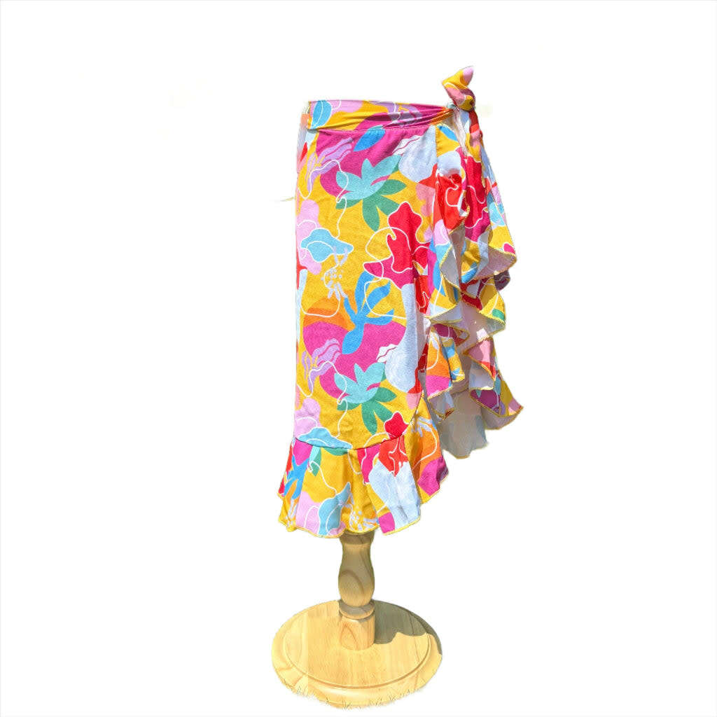 Girls Cover-Up Ruffle Hem Wrap Skirt, Cocos Island - Skirts - 1