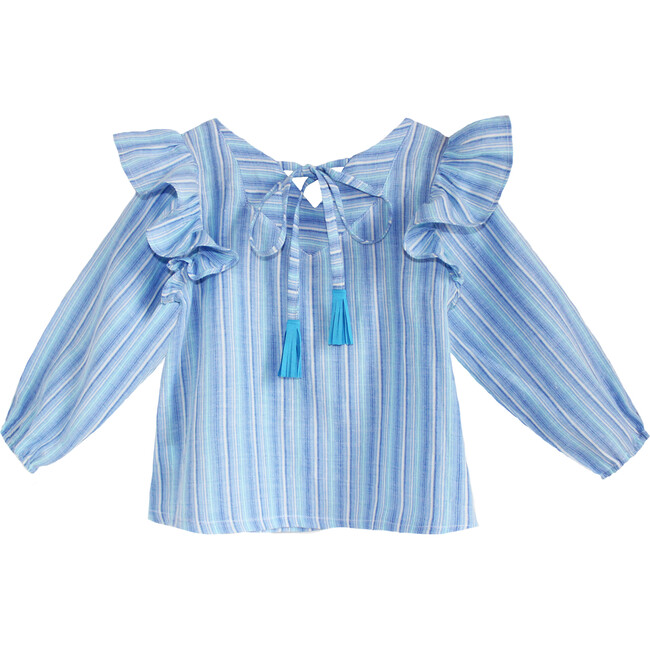 Nellie Mae Blouse, Blue - Blouses - 1
