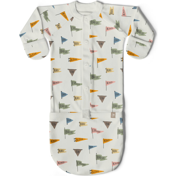 Goumi 24 Hour Convertible Sleeper Baby Gown- Storm Gray