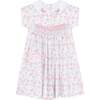 Little Princess Lilibet Hand Smocked Embroidered Girls Dress, Pink - Dresses - 1 - thumbnail