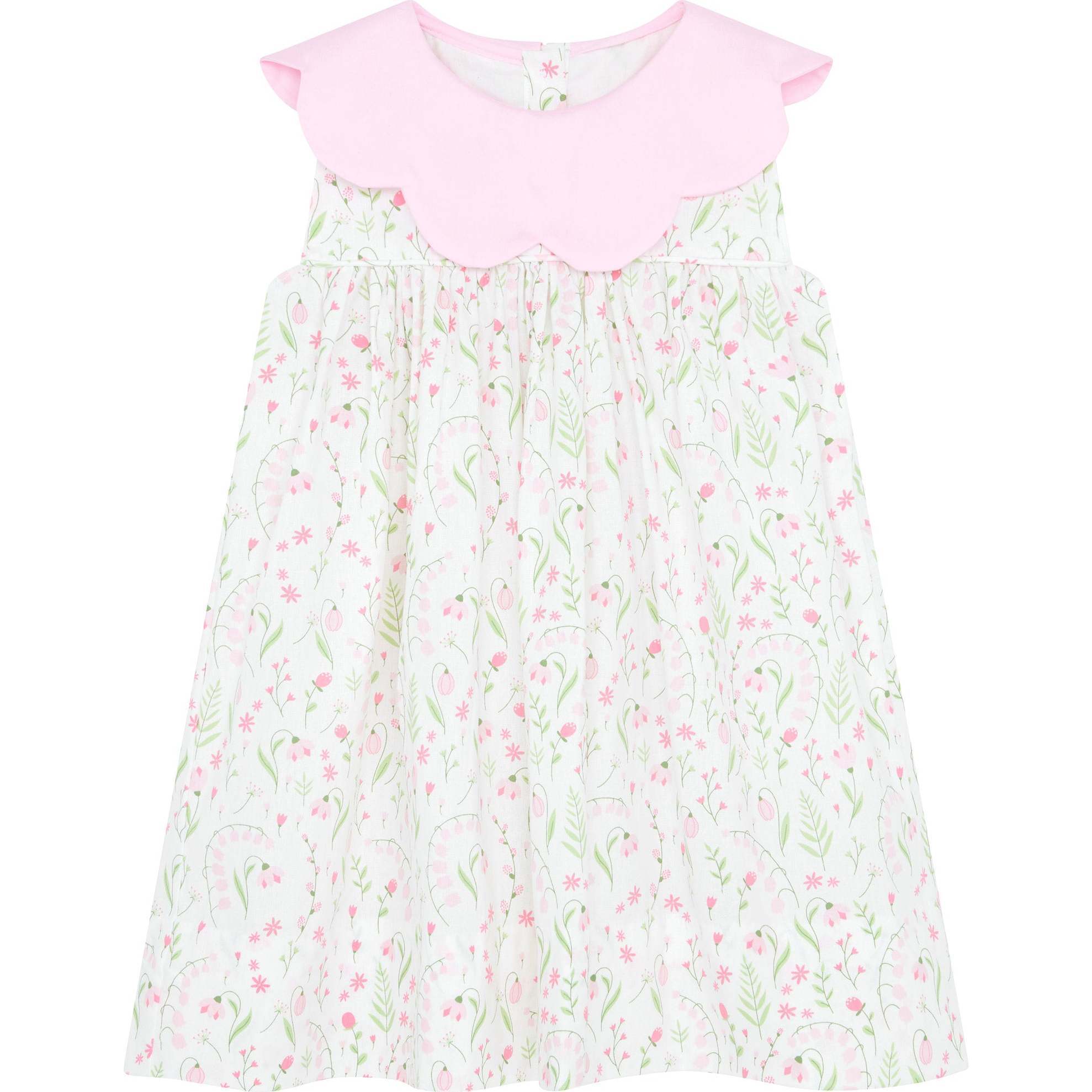 Little Princess Elizabeth Floral Petal Cotton Baby Dress, Pink - Dresses - 1