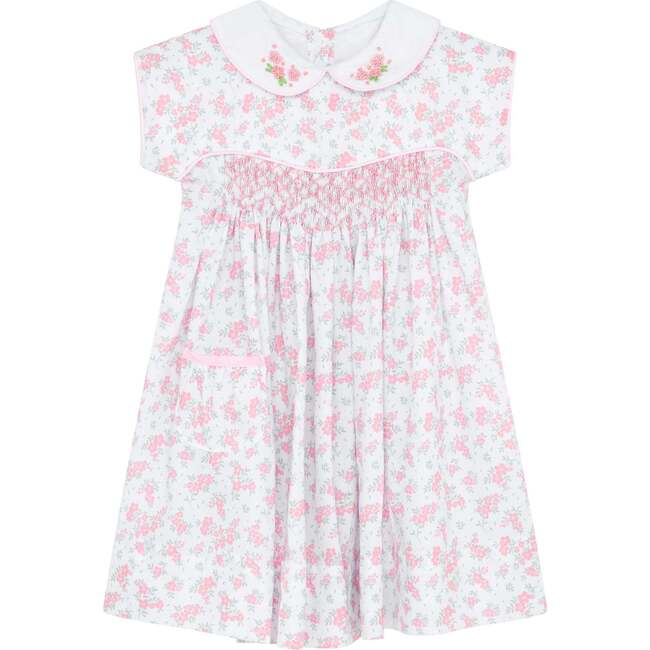 Little Princess Lilibet Hand Smocked Embroidered Baby Dress, Pink