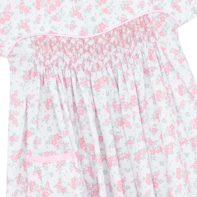 Little Princess Lilibet Hand Smocked Embroidered Girls Dress, Pink - Dresses - 3