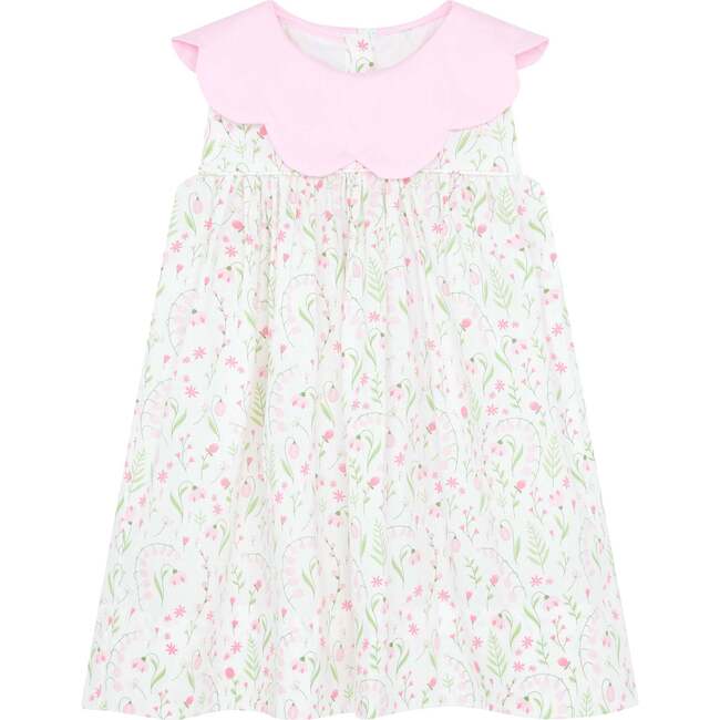 Little Princess Elizabeth Floral Petal Cotton Girls Dress, Pink