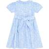 Little Princess Alice Hand Smocked Embroidered Floral Cotton Girls Dress, Blue - Dresses - 2