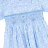 Little Princess Alice Hand Smocked Embroidered Floral Cotton Girls Dress, Blue - Dresses - 3