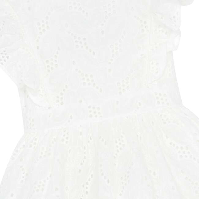 Little Princess Catherine Embroidered Cotton Girls Dress, White - Dresses - 3