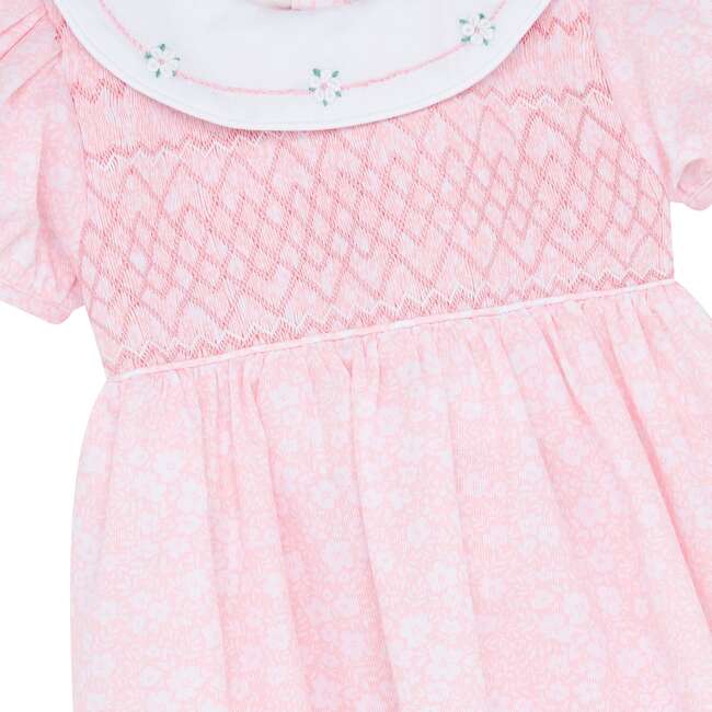 Little Princess Charlotte Hand Smocked Embroidered Baby Dress, Pink - Dresses - 3