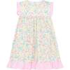 Little Princess Beatrice Tiny Floral Cotton Girls Dress, Pink & White - Dresses - 1 - thumbnail