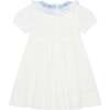 Little Princess Anne Hand Smocked Embroidered Dot Cotton Girls Dress, White & Pink - Dresses - 2