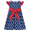 Little Princess Aurora Hand Smocked Embroidered Flags Cotton Girls Dress, Red, White & Blue - Dresses - 2