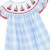 Little Princess Bella Hand Smocked Embroidered Sails Cotton Baby Dress, Red, White & Blue - Dresses - 3