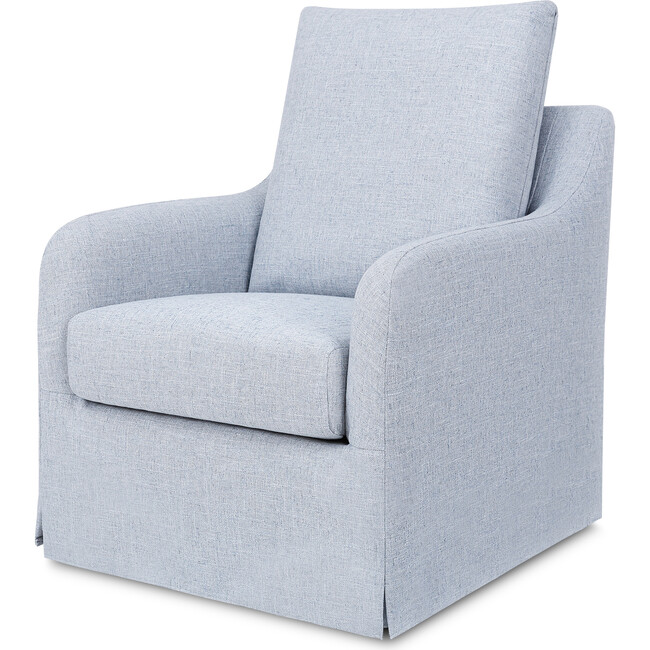 Reese Eco-Linen Slip Cover Swivel Glider, Chambray