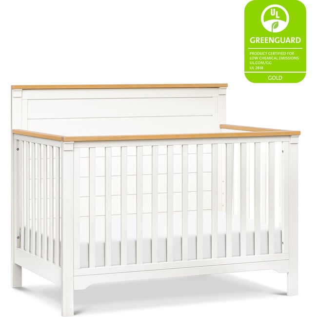 Shea 4-In-1 Convertible Crib, Warm White & Honey - Cribs - 10