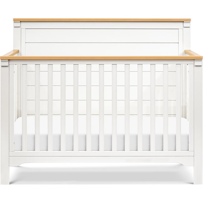 Shea 4-In-1 Convertible Crib, Warm White & Honey - Cribs - 4