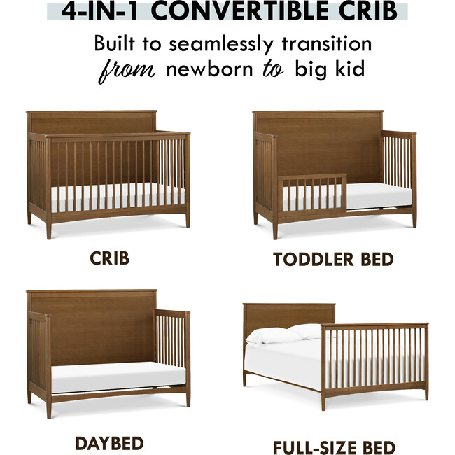 Frem 4-In-1 Convertible Crib, Walnut - Cribs - 3