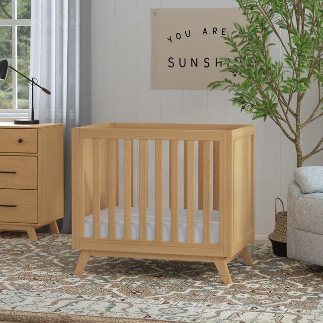 Otto 3-In-1 Convertible Mini Crib With 4-Inch Mattress, Honey - Cribs - 8