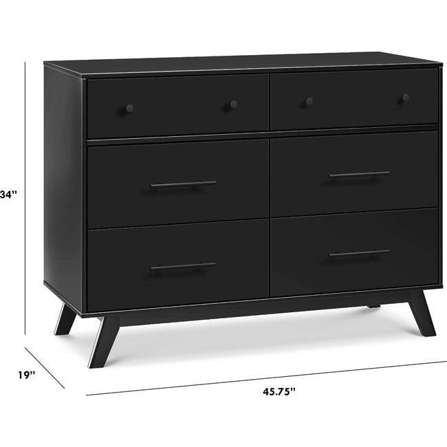 Otto 6-Drawer Dresser, Ebony - Dressers - 6