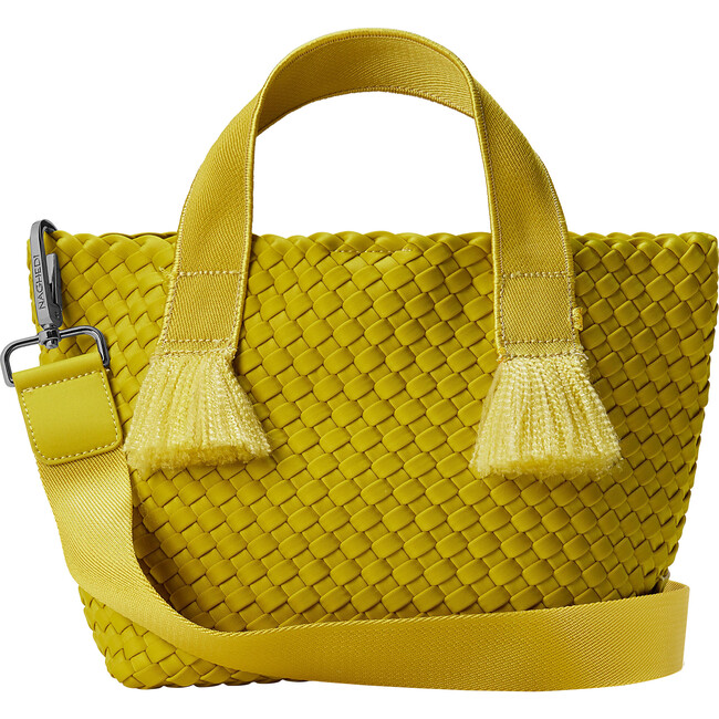 Women's Tulum Solid Small Hand-Woven Tote Bag, Ochre