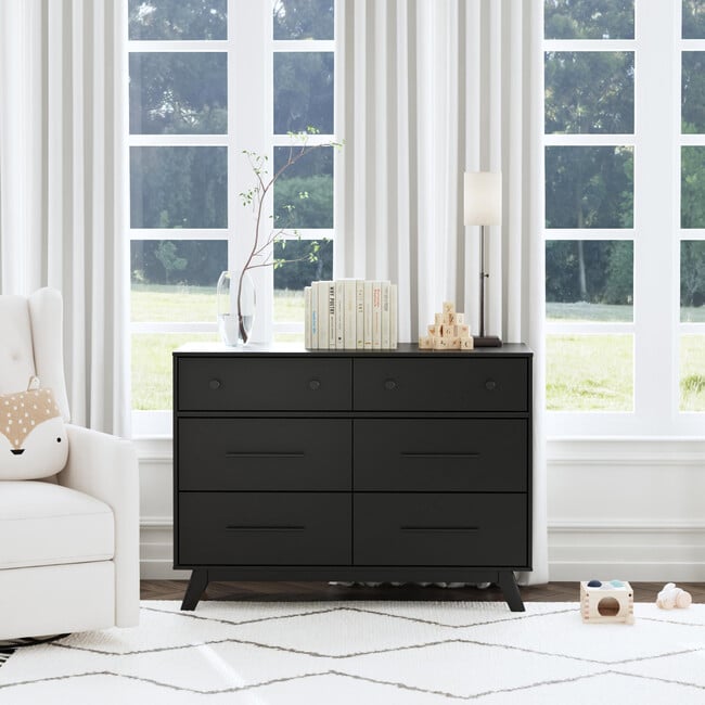 Otto 6-Drawer Dresser, Ebony - Dressers - 7