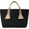 Women's Tulum Solid Medium Hand-Woven Tote Bag, Umbra - Bags - 1 - thumbnail