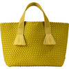 Women's Tulum Solid Medium Hand-Woven Tote Bag, Ochre - Bags - 1 - thumbnail