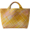 Women's St. Barths Watercolor Medium Classic Hand-Woven Tote Bag, Saffron - Bags - 1 - thumbnail